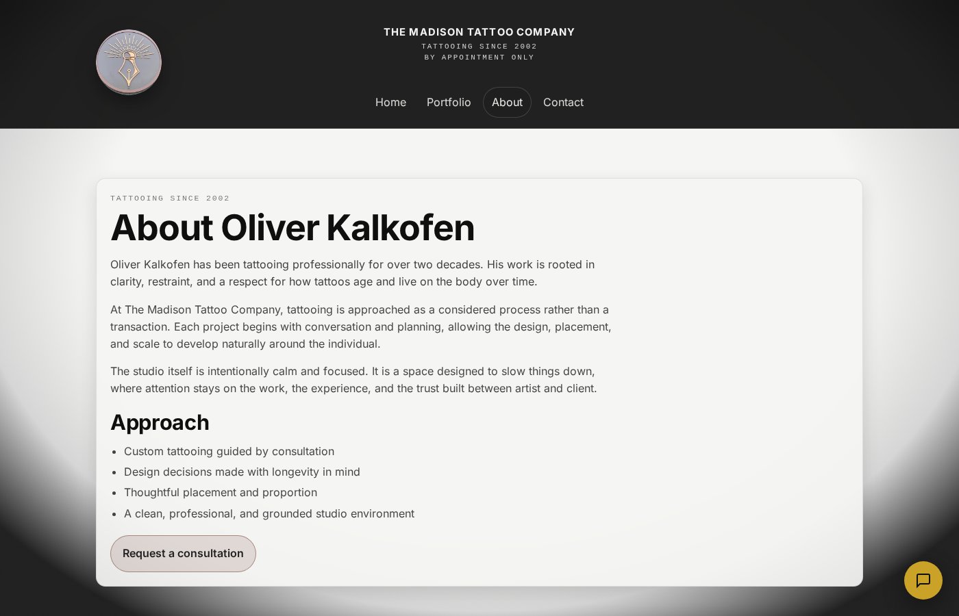 Madison Tattoo Company — about page